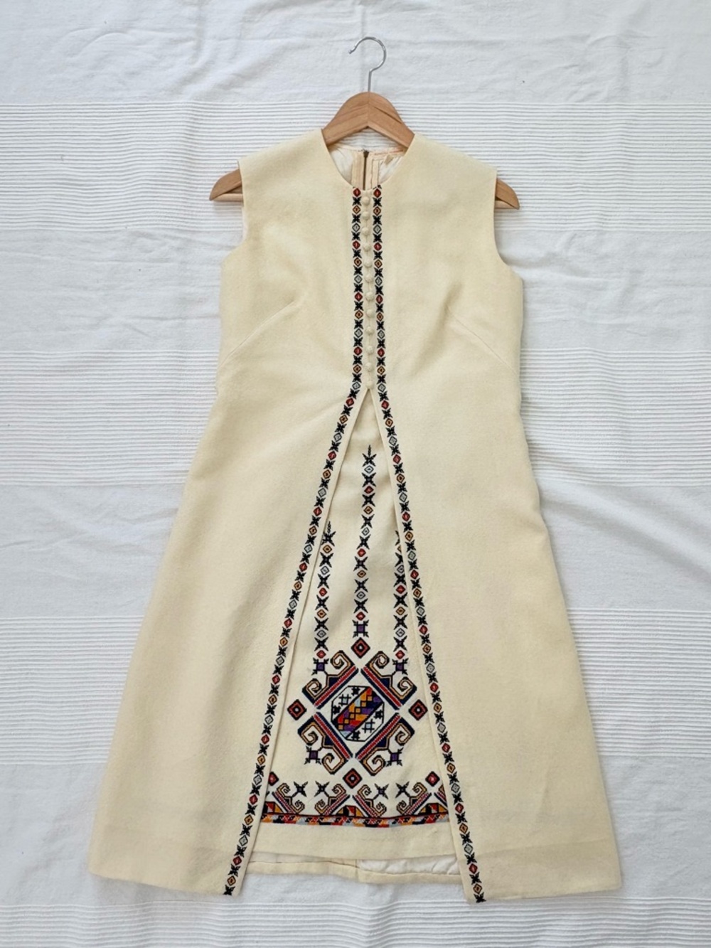 Vintage Narodna Radinost Beograd Folk Art Handcrafted Dress - Size 42 - Picture 2 of 14